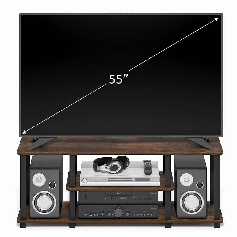 Furinno TURN-N-TUBE 3-Tier Entertainment Center for TVs up to 50