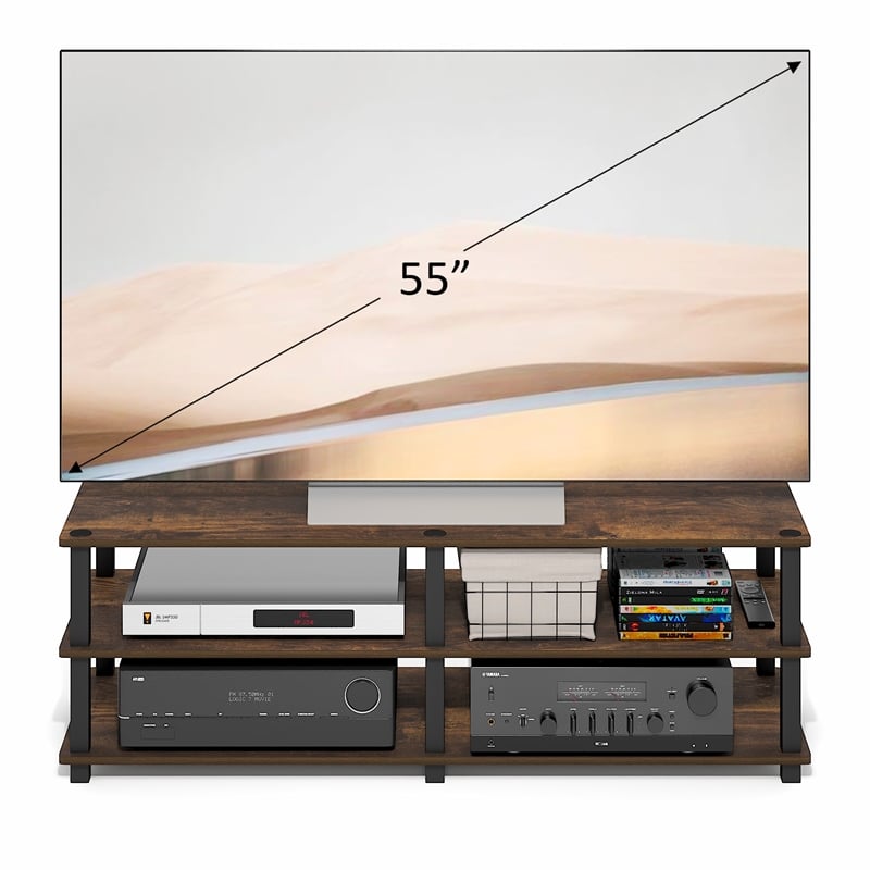 Furinno TURN-N-TUBE 3-Tier Entertainment Center for TVs up to 46