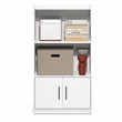 Furinno GRUEN 3-Tier Open Shelf and Doors Bookcase 9.3 x 21.8 x 39.5 White