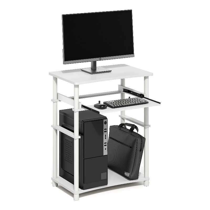 Furinno HOME 23.6 Wide Gaming Desk with Keyboard Tray White