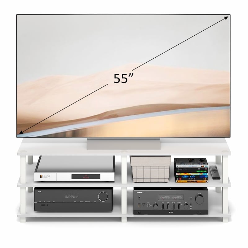 Furinno TURN-N-TUBE 3-Tier Entertainment Center for TVs up to 55
