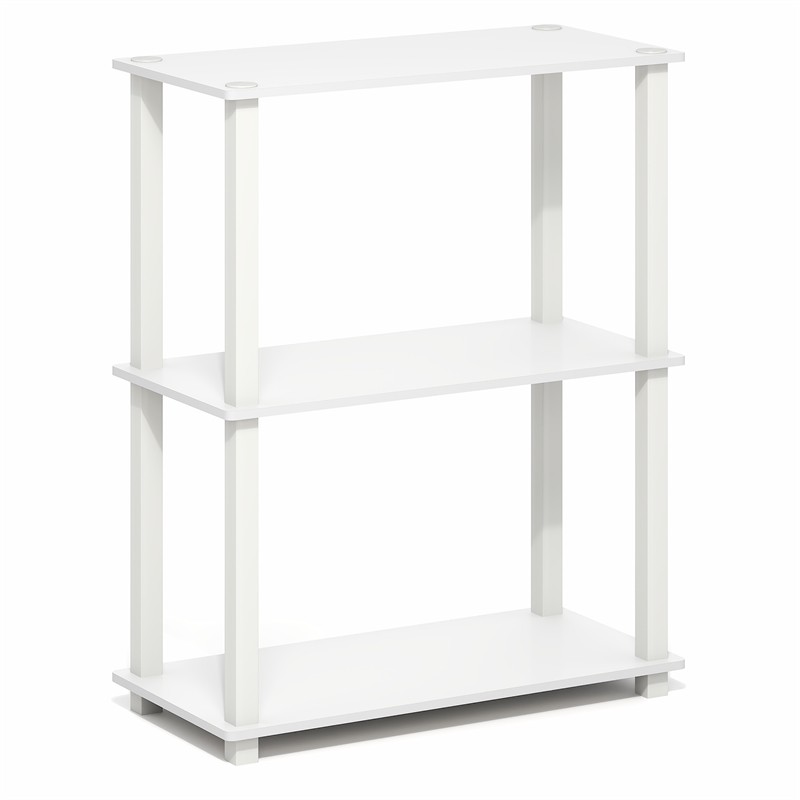 Furinno TURN-S-TUBE 3-Tier Open Frame Corner Shelf White