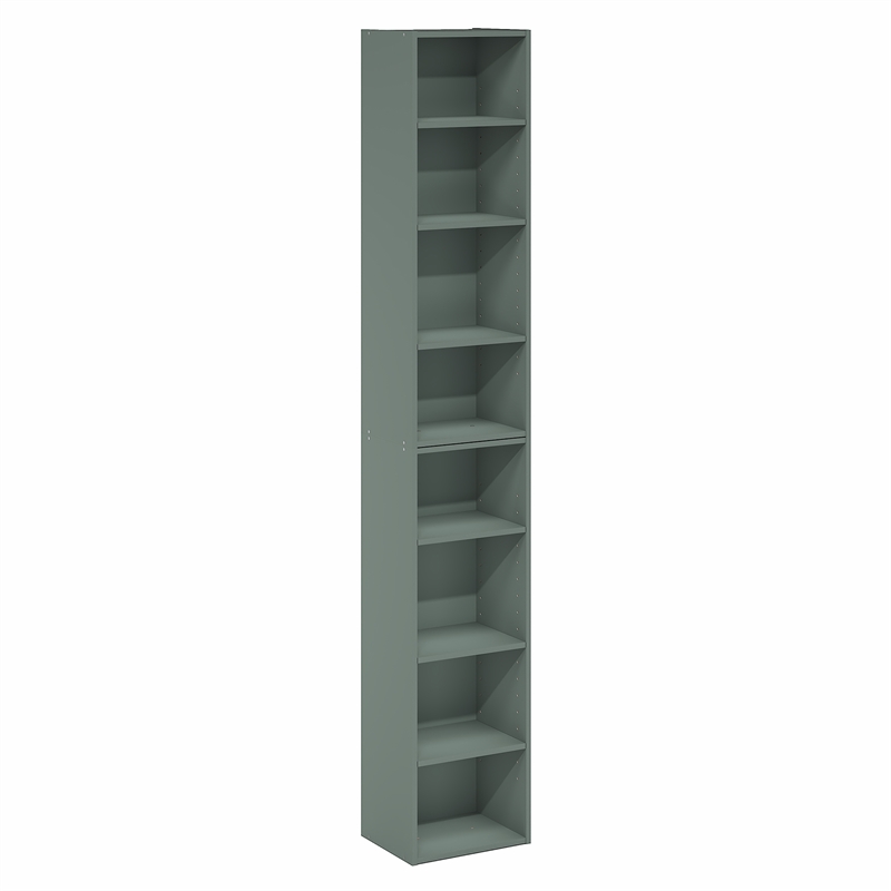 Furinno PASIR 8-Tier Stackable AdJUSTable Bookcase 9.3 x 11.8 x 70.9 Sage Green