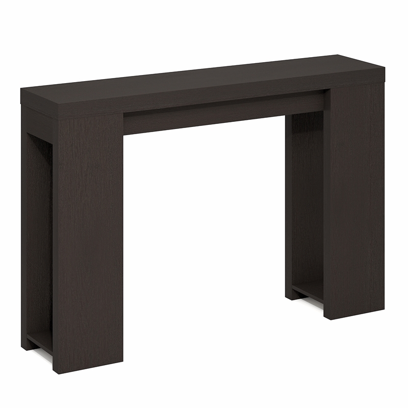 Furinno ARA 47-Inch Narrow Console Table with Bottom Shelf  Black Dark Oak