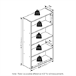 Furinno JAYA 4-Tier Open Shelving Book Shelf 9.5 x 23.6 x 41.9 Amber Pine