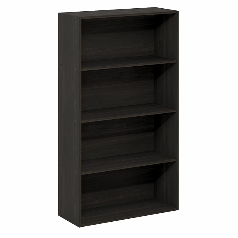 Furinno JAYA 4-Tier Open Shelving Book Shelf 9.5 x 23.6 x 41.9 Espresso