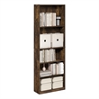 Furinno JAYA 5-Tier Tall Open Shelf Bookcase 9.5 x 24.6 x 71.1 Amber Pine