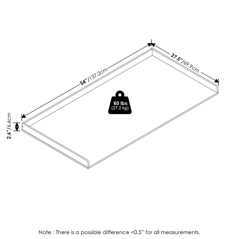 Furinno RAVEL 27.5 D x 54 W Washer Dryer Countertop Edge Rails Espresso