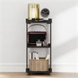 Furinno ROMAIN 2-Tier Tall Open Shelf Nightstand Espresso