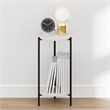 Furinno BESI 2-Tier Tall Metal Legs Round Open Shelf Nightstand White