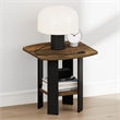 Furinno TIDUR 2-Tier Round Corner Nightstand with Storage Shelf Amber Pine