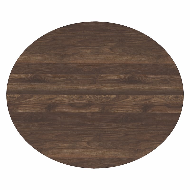 Furinno TIDUR 2-Tier Oval Round Edge Nightstand Columbia Walnut