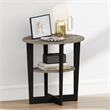 Furinno TIDUR 2-Tier Oval Round Edge Nightstand French Oak