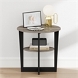 Furinno TIDUR 2-Tier Oval Round Edge Nightstand French Oak