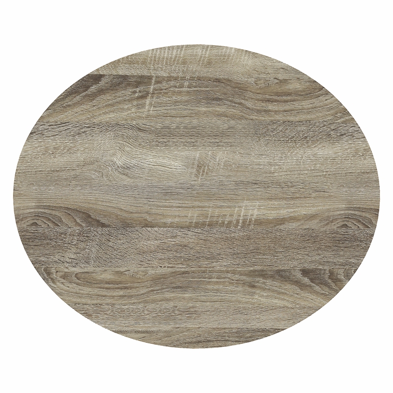 Furinno TIDUR 2-Tier Oval Round Edge Nightstand French Oak