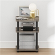 Furinno TURN-N-TUBE 3-Tier Open Shelves Nightstand Side Table French Oak