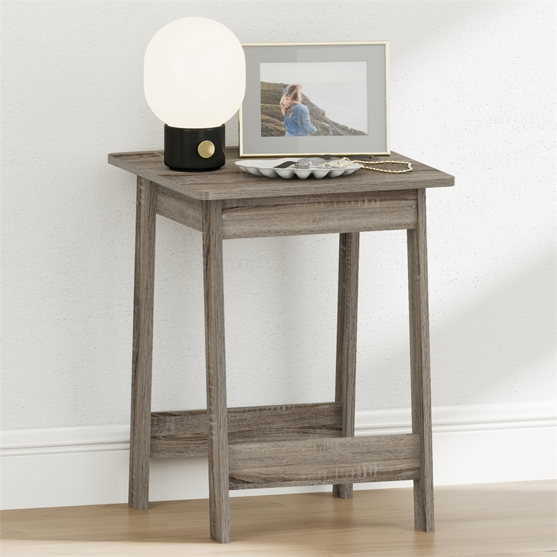 Furinno BEGINNING Square H-Legs Nightstand Easy Assembly French Oak