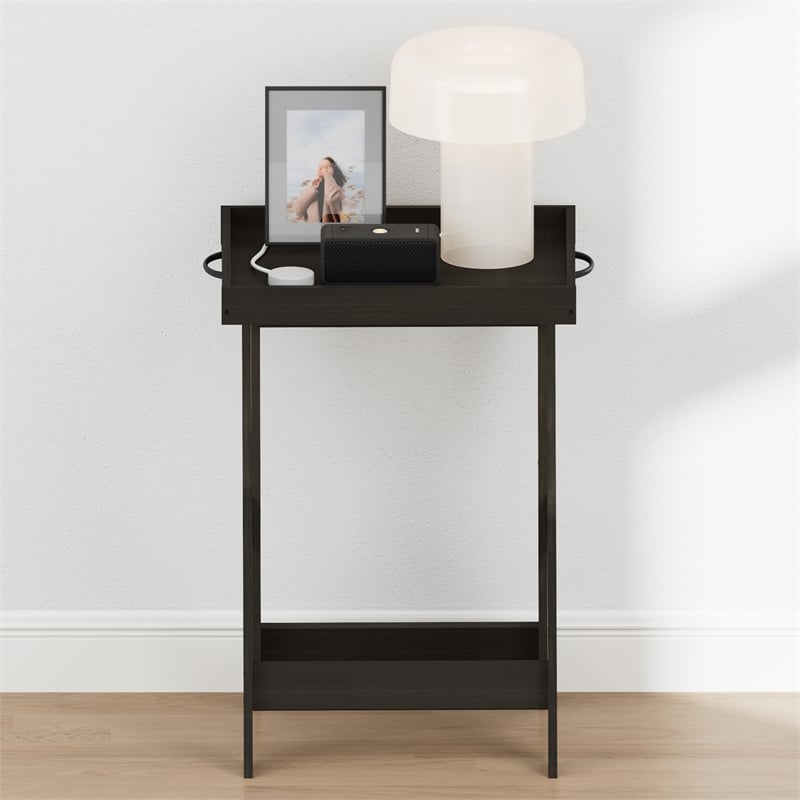 Furinno CLASSIC Square X-Legs Nightstand Removable Tray Top End Table Espresso