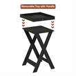 Furinno CLASSIC Square X-Legs Nightstand Removable Tray Top End Table Espresso