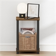 Furinno TURN-N-TUBE 2-Tier Open Shelf Toolless Square Nightstand Amber Pine