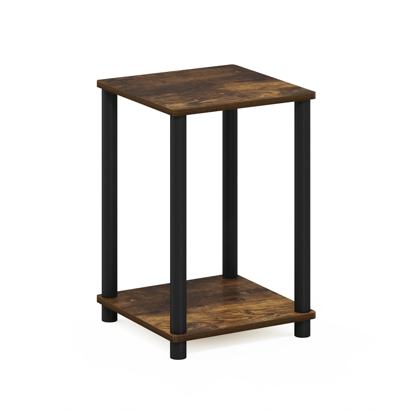 Furinno TURN-N-TUBE 2-Tier Open Shelf Toolless Square Nightstand Amber Pine