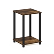 Furinno TURN-N-TUBE 2-Tier Open Shelf Toolless Square Nightstand Amber Pine