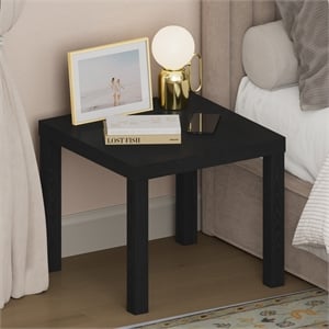 Furinno CLASSIC 1.8&quot Thick Tabletop Thick Frame 4-leg Square Nightstand Black