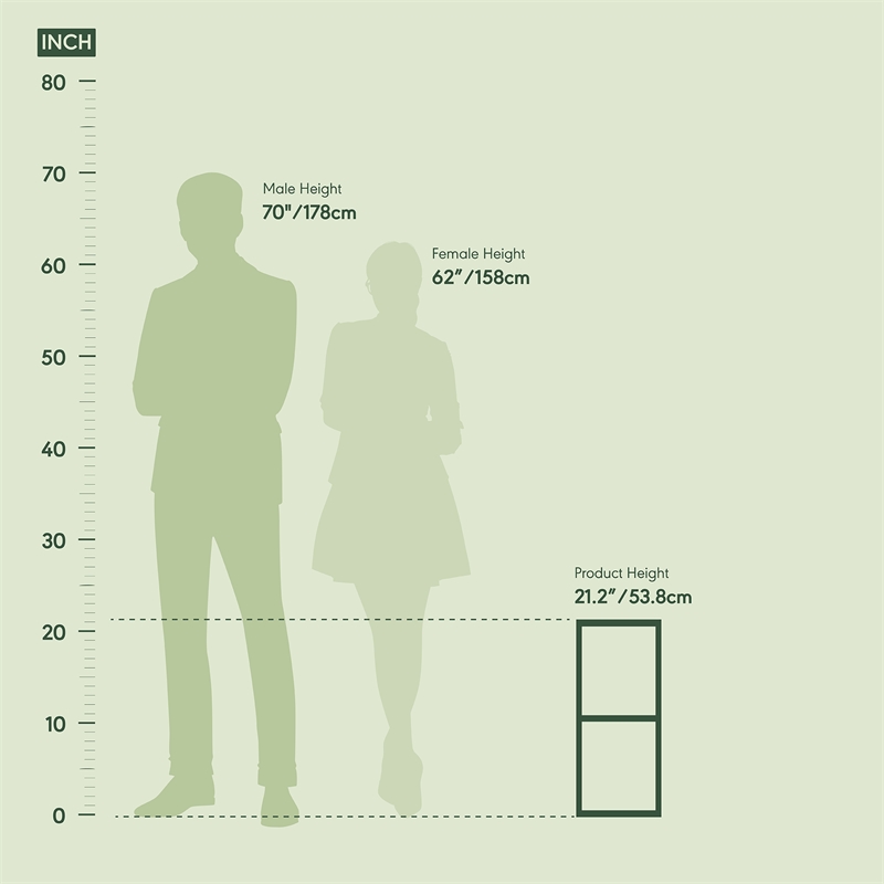 Furinno FULDA 2-Tier 8-In Width Narrow Bookcase 9.3 x 7.9 x 21.2 White