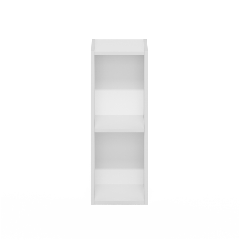 Furinno FULDA 2-Tier 8-In Width Narrow Bookcase 9.3 x 7.9 x 21.2 White