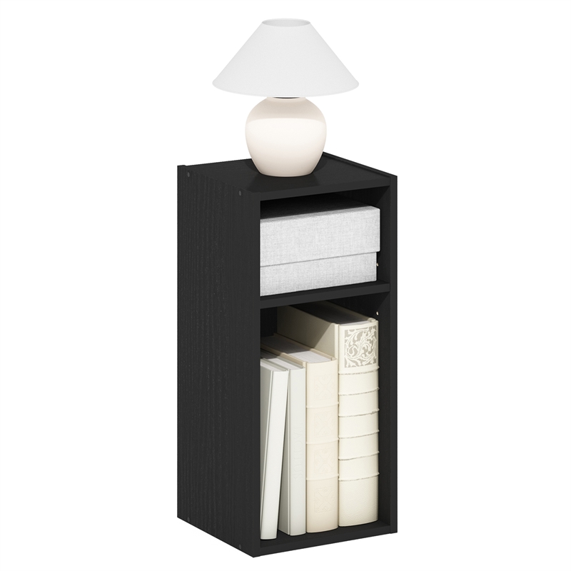 Furinno FULDA 2-Tier Narrow 10-In Width Bookcase 9.3 x 9.8 x 21.2 Blackwood