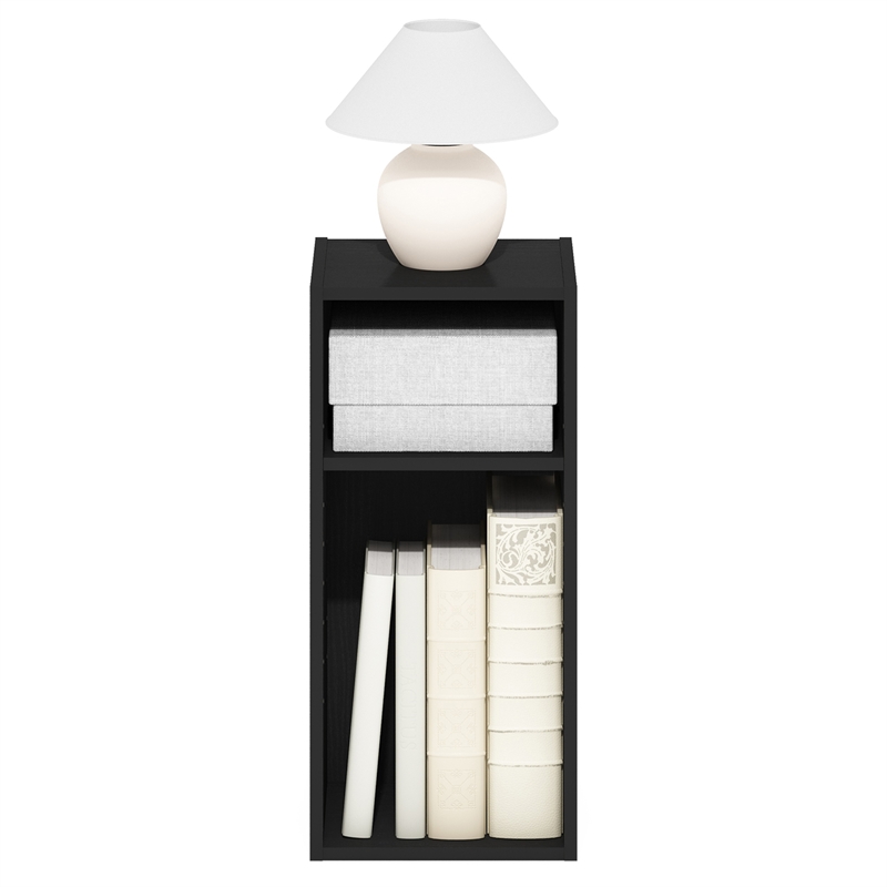 Furinno FULDA 2-Tier Narrow 10-In Width Bookcase 9.3 x 9.8 x 21.2 Blackwood