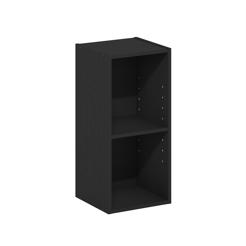 Furinno FULDA 2-Tier Narrow 10-In Width Bookcase 9.3 x 9.8 x 21.2 Blackwood