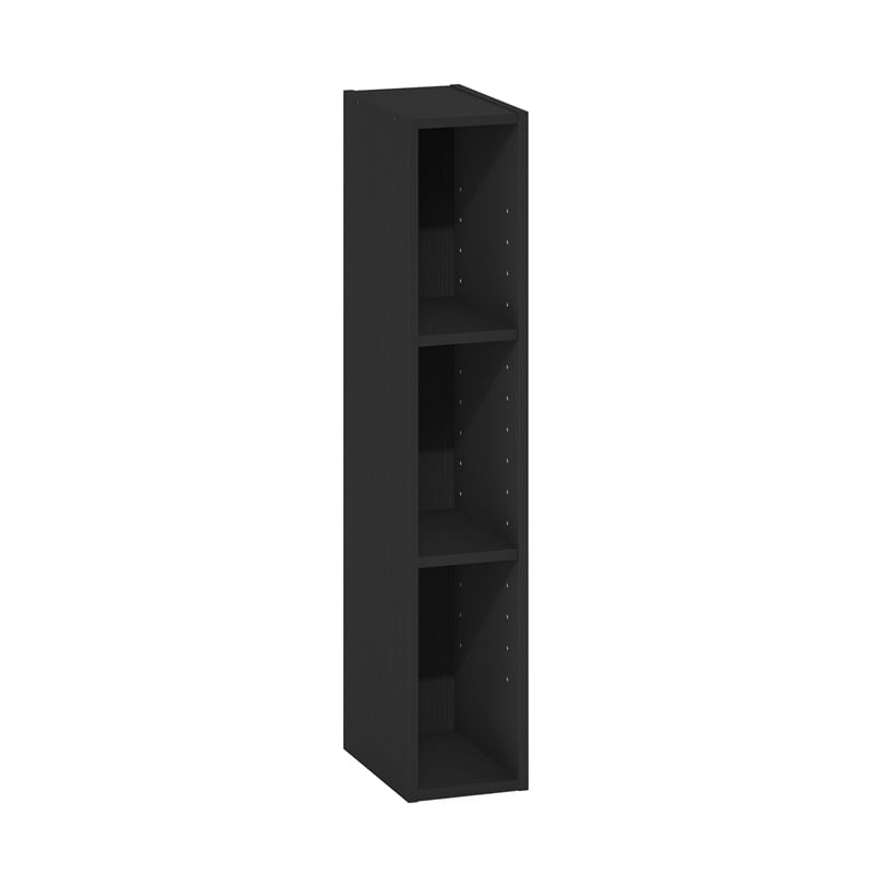 Furinno FULDA 3-Tier Narrow 6-In Width Bookcase 9.3 x 5.9 x 31.5 Blackwood