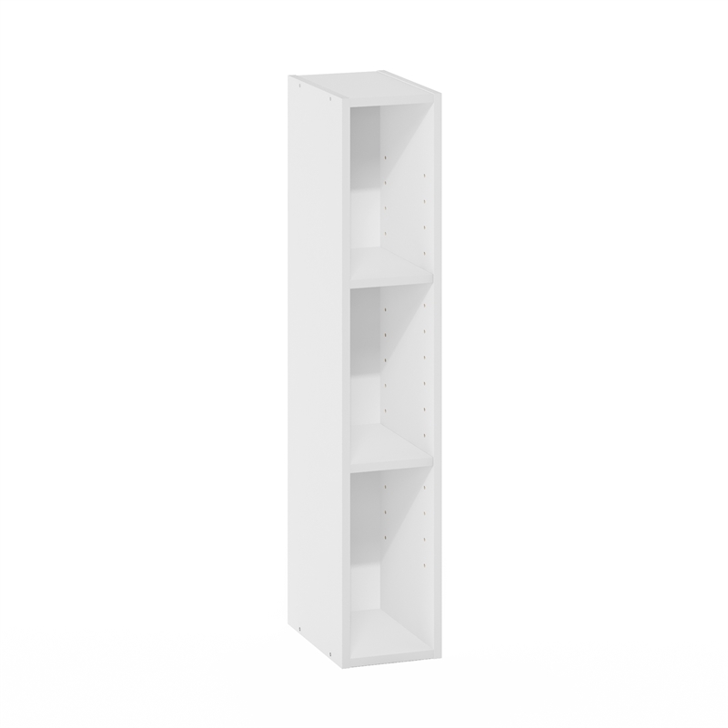 Furinno FULDA 3-Tier Narrow 6-In Width Bookcase 9.3 x 5.9 x 31.5 White