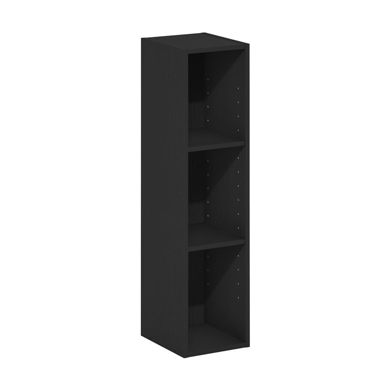 Furinno FULDA 3-Tier Narrow 8-In Width Bookcase 9.3 x 7.9 x 31.5 Blackwood