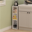 Furinno FULDA 3-Tier Narrow 8-In Width Bookcase 9.3 x 7.9 x 31.5 White