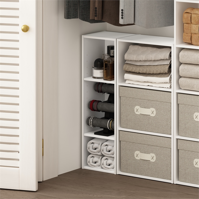 Furinno FULDA 3-Tier 10-In Width Narrow Bookcase 9.3 x 9.8 x 31.5 White