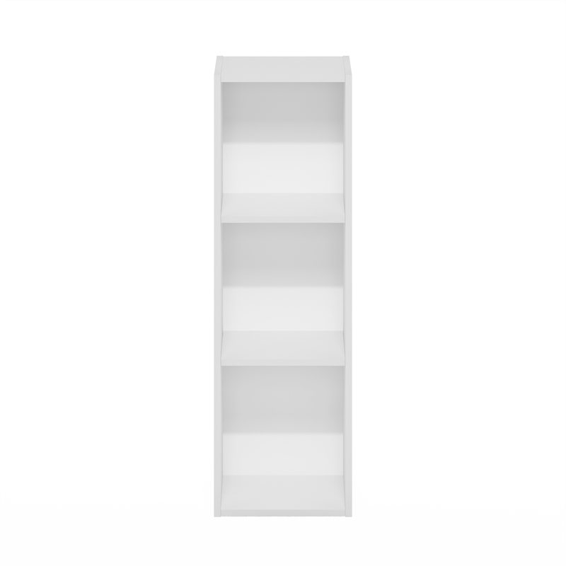Furinno FULDA 3-Tier 10-In Width Narrow Bookcase 9.3 x 9.8 x 31.5 White