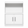 Furinno GRUEN 2-Tier Small Bookcase with Doors 9.3 x 21.8 x 27 White