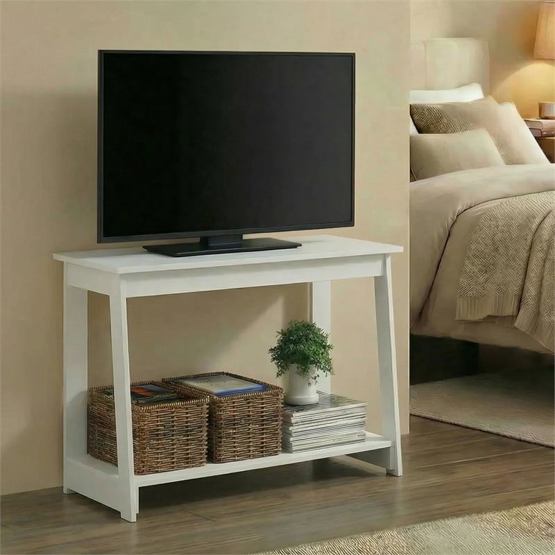 Furinno BEGINNING 2-Tier Entertainment Center for TV up to 36 Inch White