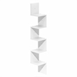 Furinno ROSSI 5-Tier Corner S-shape Radial Floating Bookshelf White