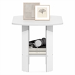 Furinno SIMPLE DESIGN 2-Tier Square Rounded Corner Open Shelves End Table White
