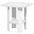 Furinno SIMPLE DESIGN 2-Tier Square Rounded Corner Open Shelves End Table White