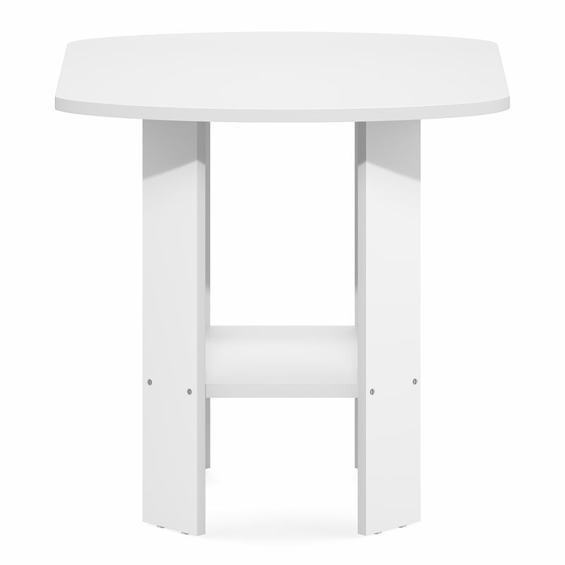 Furinno SIMPLE DESIGN 2-Tier Square Rounded Corner Open Shelves End Table White