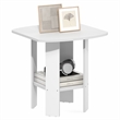 Furinno SIMPLE DESIGN 2-Tier Square Rounded Corner Open Shelves End Table White