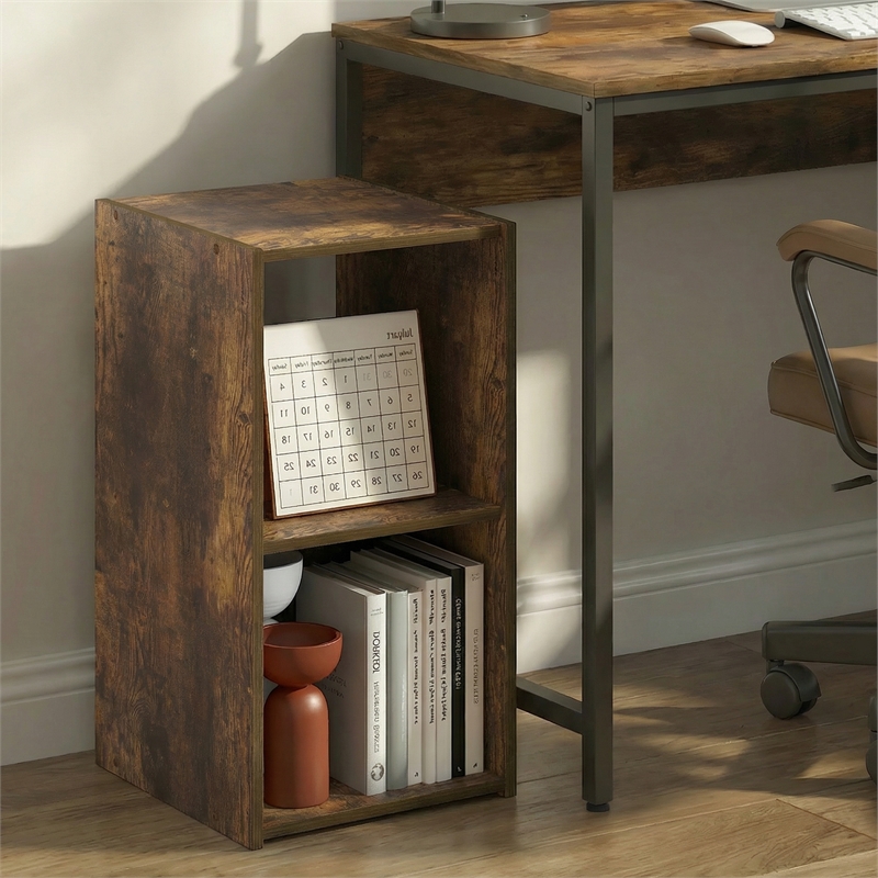 Furinno PELLI 2 Cube 2x1 Bookshelf 12.2 x 11.6 x 24.2 Amber Pine