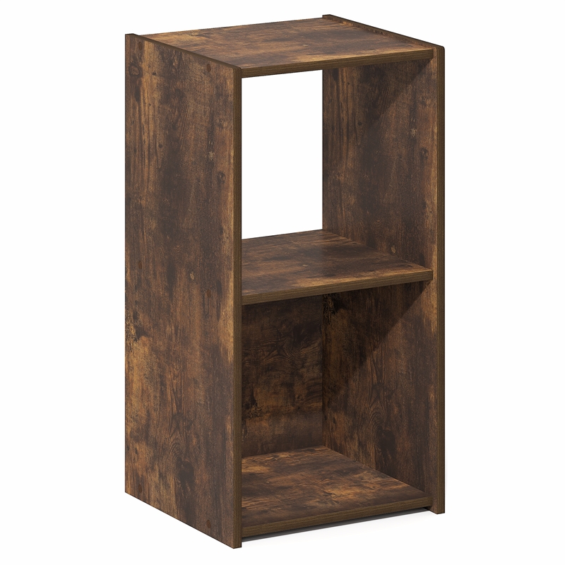 Furinno PELLI 2 Cube 2x1 Bookshelf 12.2 x 11.6 x 24.2 Amber Pine