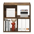 Furinno PELLI 4 Cube 2 x 2 Bookshelf  11.6 x 24.2 x 24.2 Amber Pine