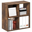 Furinno PELLI 4 Cube 2 x 2 Bookshelf  11.6 x 24.2 x 24.2 Amber Pine