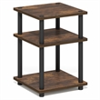 Furinno TURN-N-TUBE 3-Tier Toolless Open Shelves End Table Nightstand Amber Pine